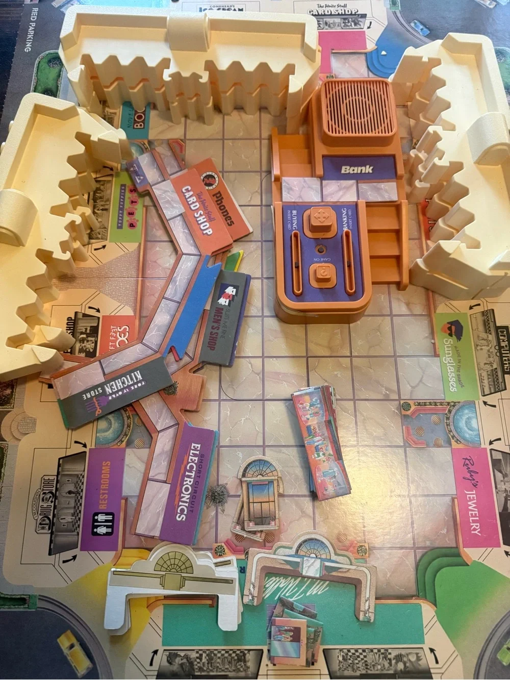 Vintage Electronic Talking Mall Madness Board Game Milton Bradley Incomplete ‘89
